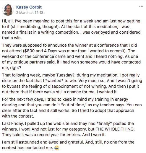 Kasey Corbit Writing Contest Testi